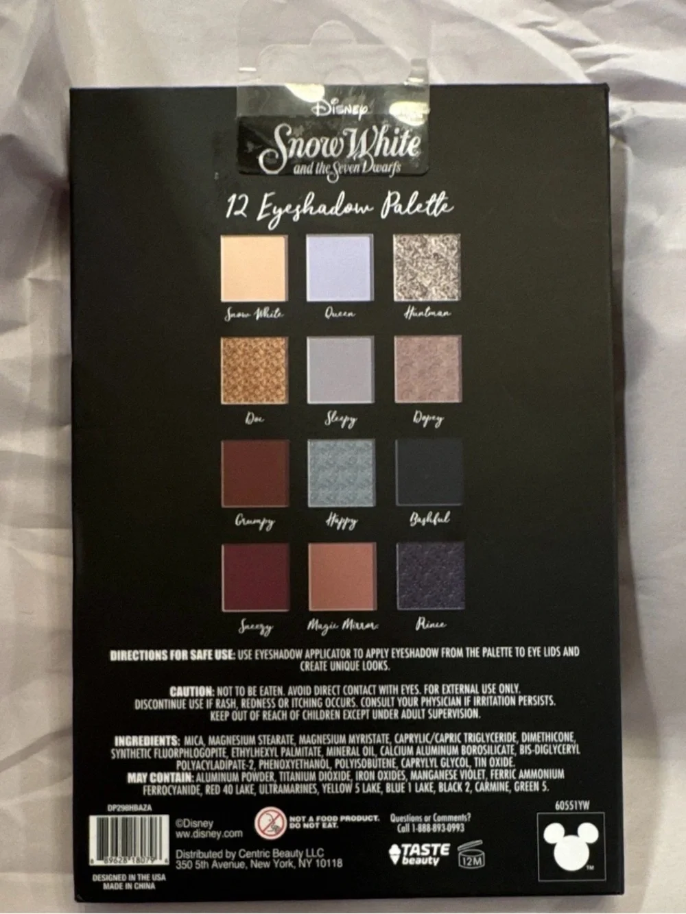 Disney Snow White Eyeshadow Palette - Blue, Yellow, Pink, Red, Green